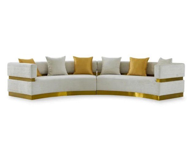 GREY AND GOLD SECTIONAL
